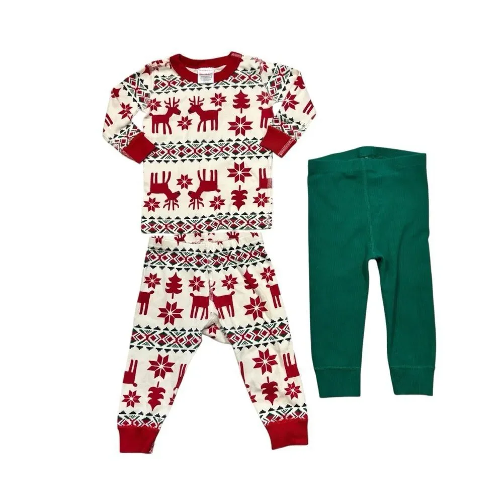 Hanna Andersson Brand 3 Piece Holiday Pajama Set‎ Size 12-18 Months